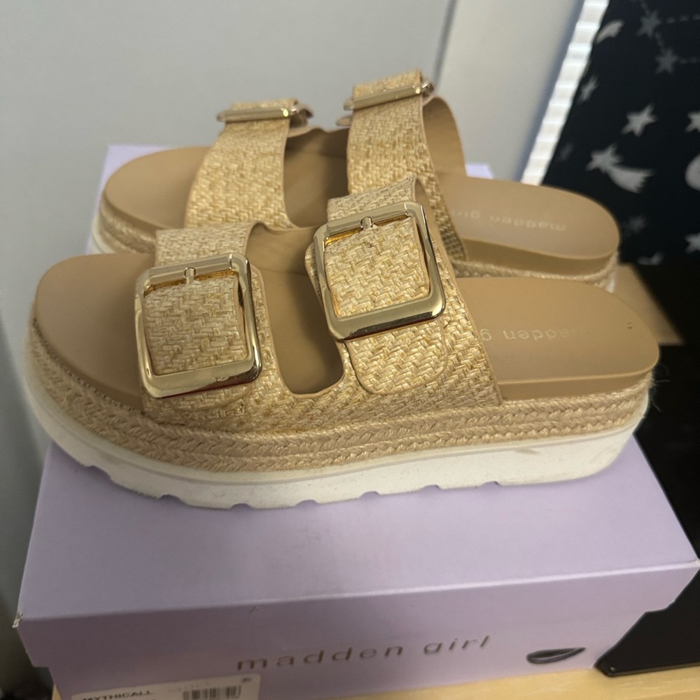 Madden Girl Beige Platform Sandals
